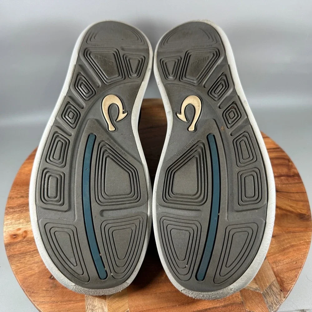 OluKai Moku Pae Mens 10.5 Black White Mesh Boat Shoes Sneakers 10472-40QS